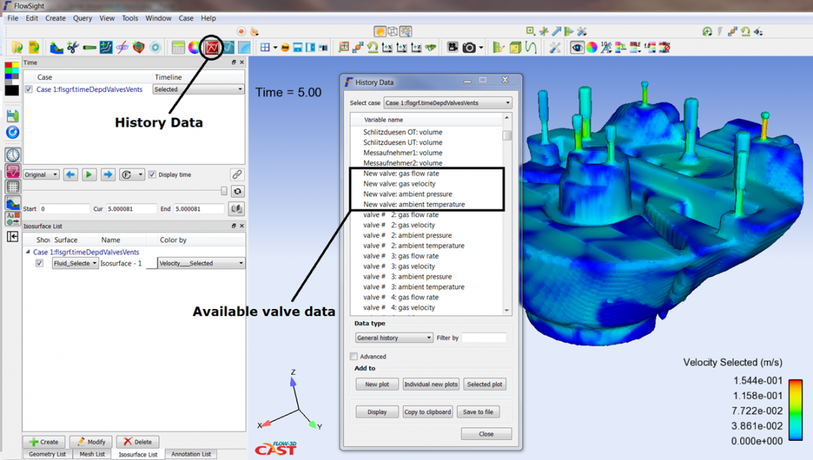 Modeling valves and vents in FLOW-3D Cast v4.1