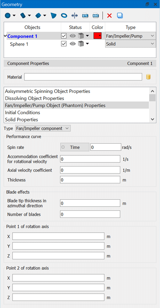 Fan/Impeller component in GUI